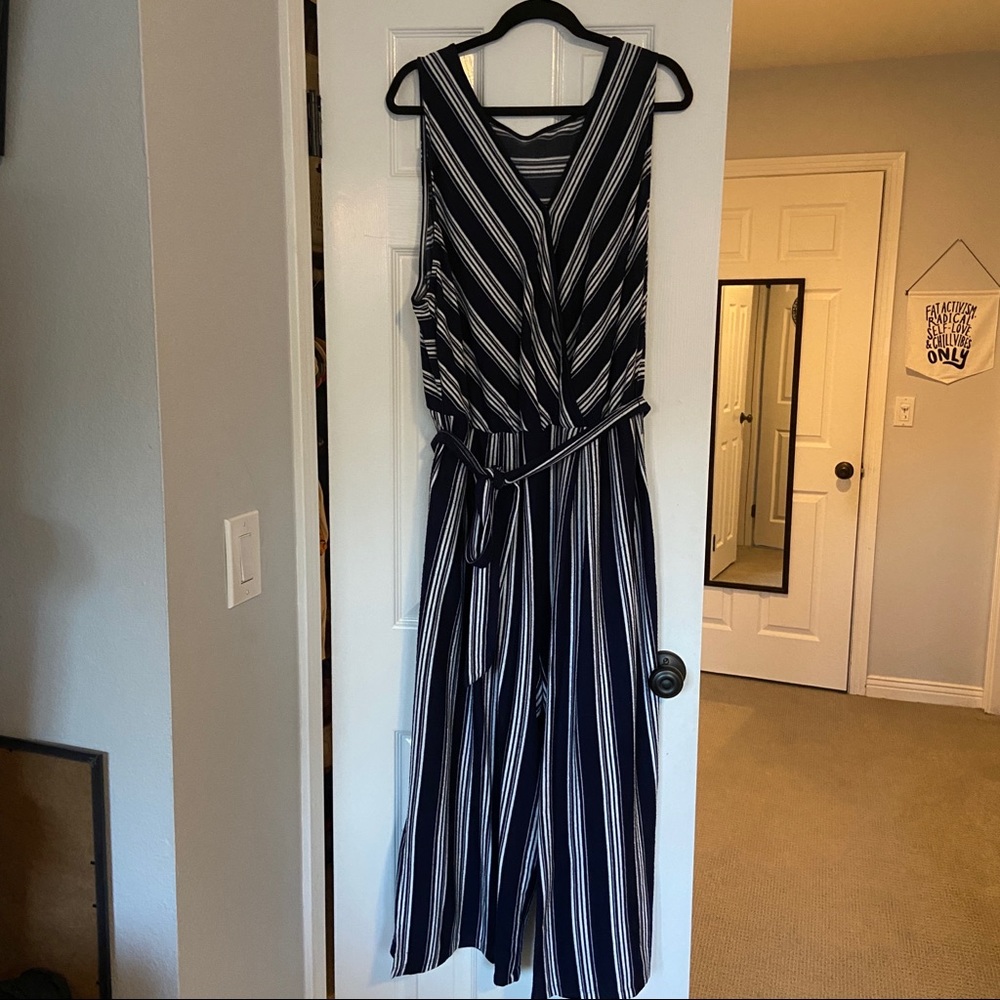 Navy & White Jumpsuit